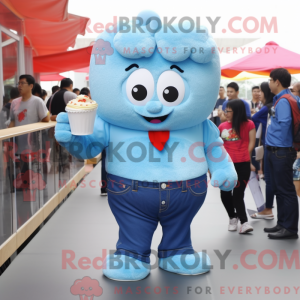 Cyan Cupcake maskot kostume...