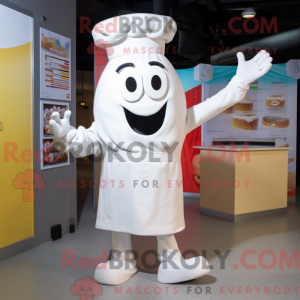 Hvid lasagne maskot kostume...