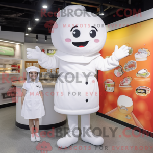 Hvid lasagne maskot kostume...