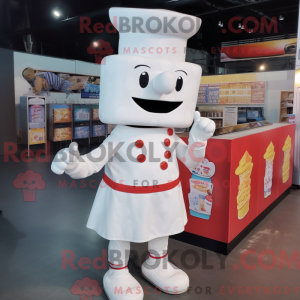 Hvid lasagne maskot kostume...