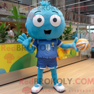Teal Volleyball Ball mascot...