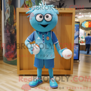 Teal Volleyball Ball mascot...