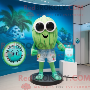 Cyan melon maskot kostyme...