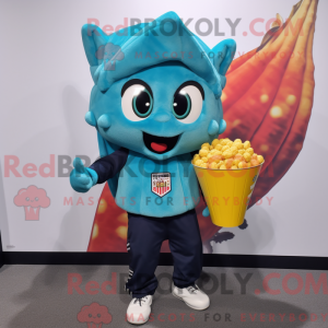 Blågrønn Pop Corn máscara...