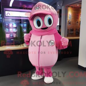 Pink Oyster maskot kostume...