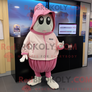 Pink Oyster maskot kostume...
