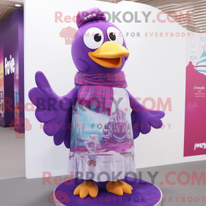 Máscara de pomba roxa com figura de dragão com maxi-skjørt e skjerf - Pombas mascotes - REBROKO_348800 - RedBrokoly.com