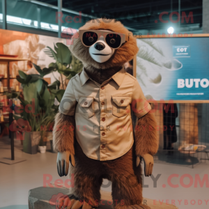 Rust Sloth mascottekostuum...
