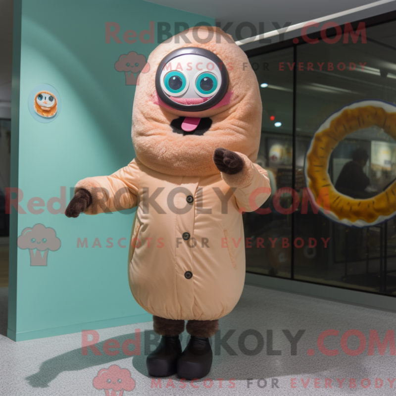 Fantasia de mascote rosquinha com parca e óculos - Donuts mascotes - REBROKO_348902 - RedBrokoly.com