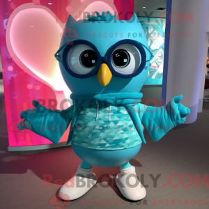 Turkis ugle maskot kostume...