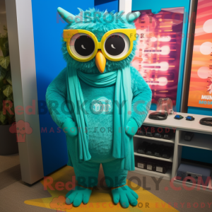 Turkis ugle maskot kostume...