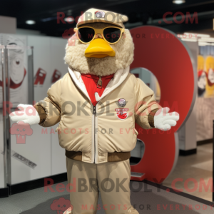 Beige Fried Chicken maskot...