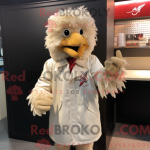 Beige Fried Chicken maskot...