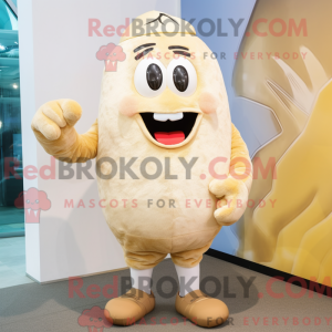 Beige Potato mascot costume...