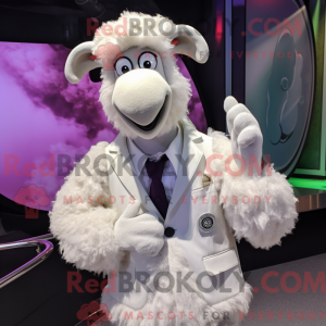 Witte Ram mascottekostuum...