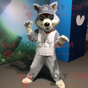 Sølv Dingo maskot drakt...