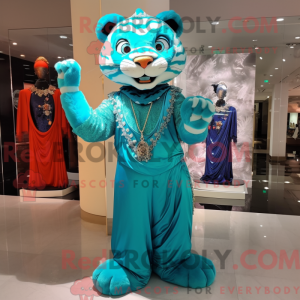Turquoise Tiger mascot...