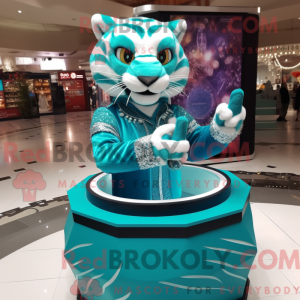 Turkis Tiger maskot kostume...