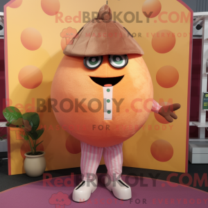 Fantasia de mascote de toranja marrom com macacão e abotoaduras - Mascotes de toranja - REBROKO_348987 - RedBrokoly.com