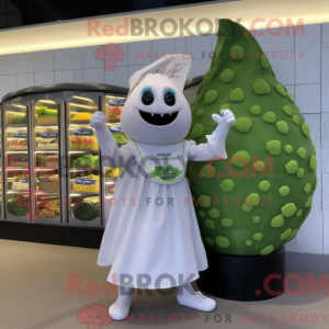 Hvid spinat maskot kostume...