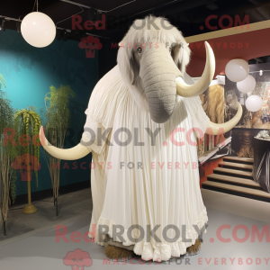 Hvid Mammoth maskot kostume...