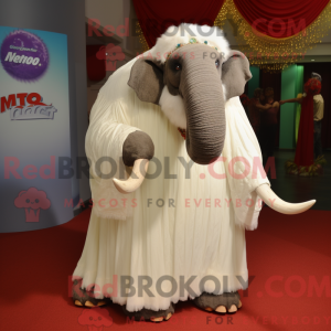 Hvid Mammoth maskot kostume...