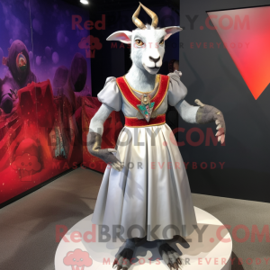 Silver Goat mascot costume...