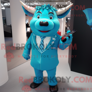 Cyan Bull Maskottchen...