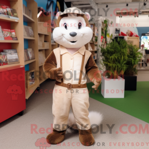 Mascotte de Furet beige...