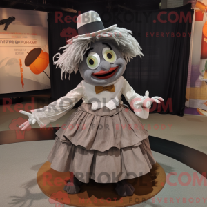 Grå fugleskræmsel maskot...