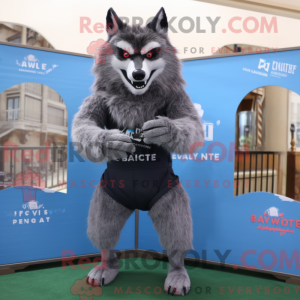 Mascotte de loup-garou gris...