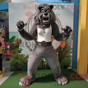 Grå varulv maskot kostume...