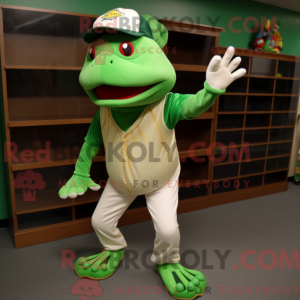 Green Frog mascot costume...