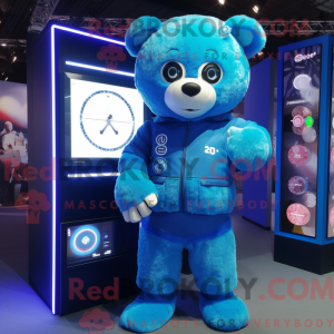 Blue Bear maskot kostume...