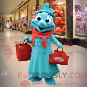 Turkis laks maskot kostume...