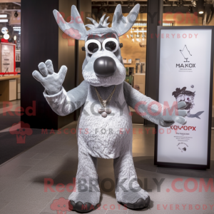 Sølv Moose maskot kostume...