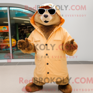 Tan Marmot mascottekostuum...