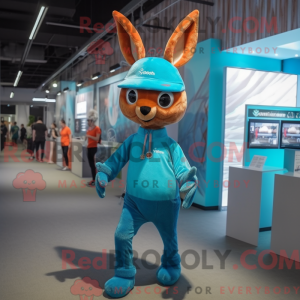 Cyan Reh Maskottchen Kostüm...
