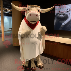 Cream Bull mascot costume...