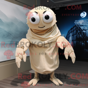 Beige Crab mascot costume...