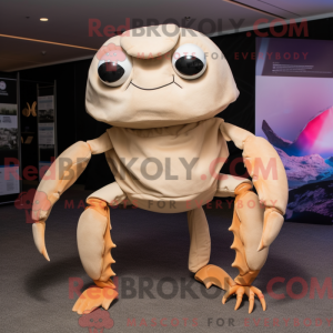 Beige Crab mascot costume...
