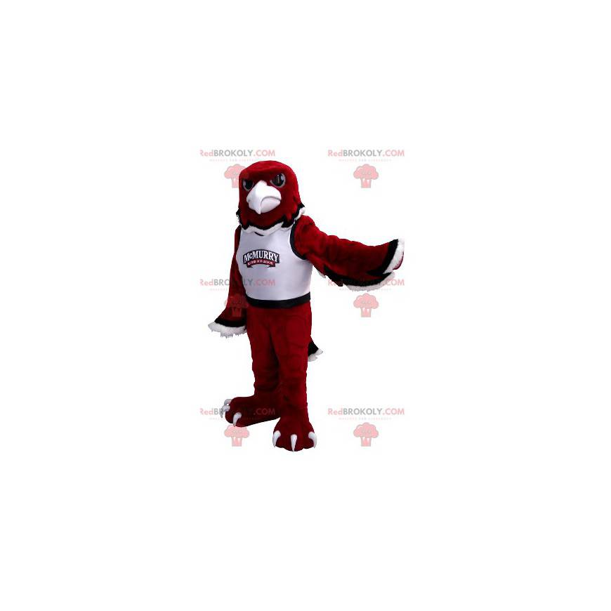 Mascote águia vermelha preto e branco - Redbrokoly.com