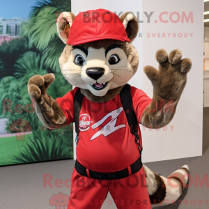 Rød Civet maskot kostume...