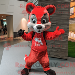 Rød Civet maskot kostume...