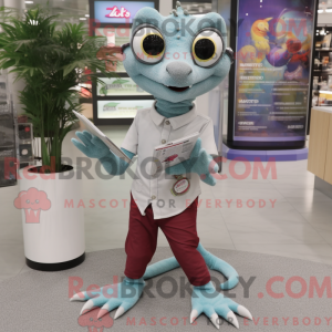 Grå Geckos maskot kostume...