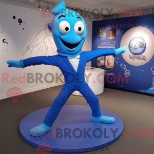 Blå Contortionist maskot...