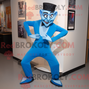 Blå Contortionist maskot...