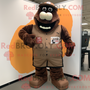 Brown Bbq Ribs maskot...