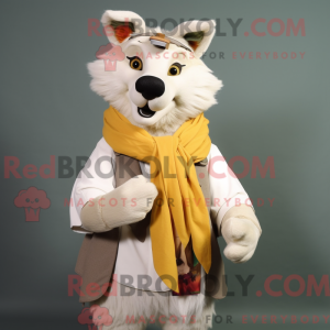 Crème Wolf mascotte kostuum...