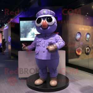 Lavender Air Force Soldier mascot costume character dressed with a Chinos and Smartwatches